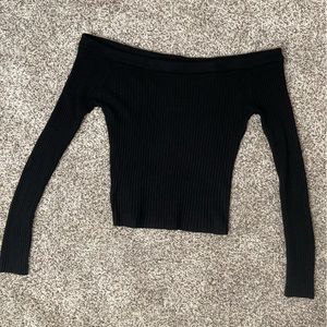 Black Strapless Long Sleeve